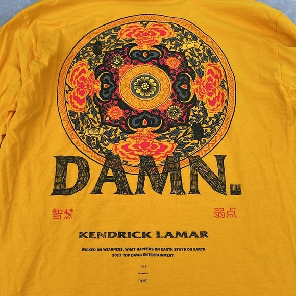 TDE Kendrick Lamar Official “DAMN.” 2017 Tour Concert Merch Long Sleeve Shirt - Picture 11 of 16